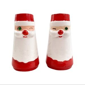 Vintage Kitschy Winking Santa Candle Holders Japan